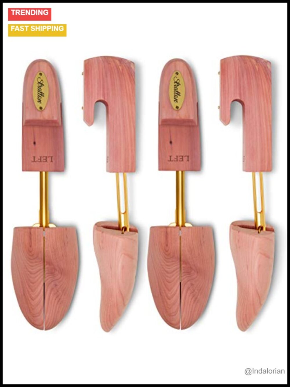 Men's Adjustable Split Toe Cedar Shoe Tree 2-Pack Shoe Shaper